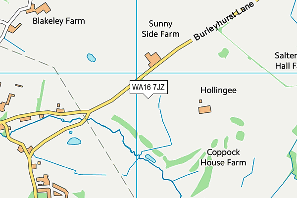 Mobberley Golf Club (Closed) map (WA16 7JZ) - OS VectorMap District (Ordnance Survey)