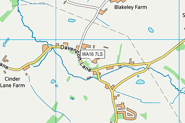 WA16 7LS map - OS VectorMap District (Ordnance Survey)
