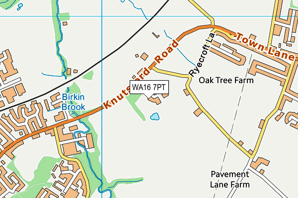 WA16 7PT map - OS VectorMap District (Ordnance Survey)