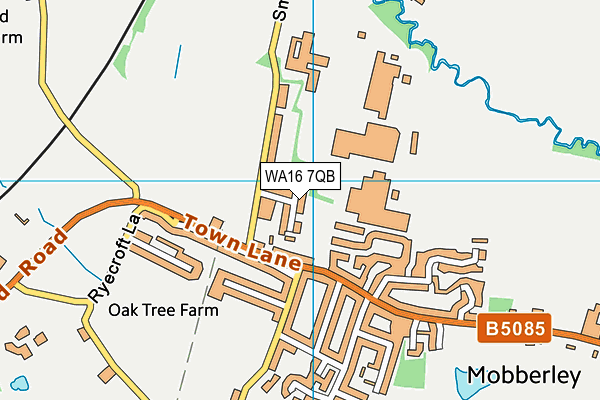Ilford Playing Fields map (WA16 7QB) - OS VectorMap District (Ordnance Survey)