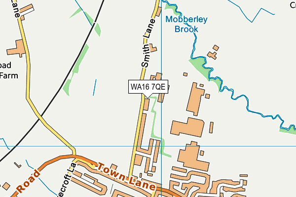 WA16 7QE map - OS VectorMap District (Ordnance Survey)