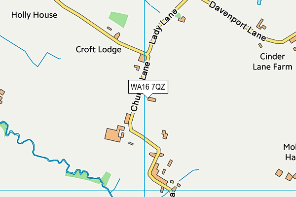 WA16 7QZ map - OS VectorMap District (Ordnance Survey)