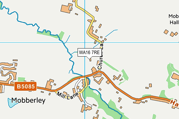 WA16 7RE map - OS VectorMap District (Ordnance Survey)