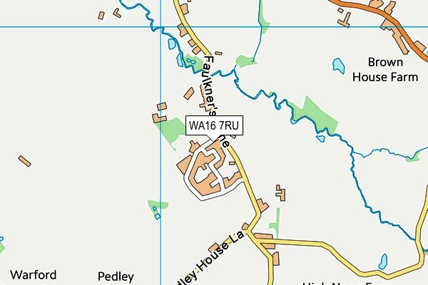 WA16 7RU map - OS VectorMap District (Ordnance Survey)