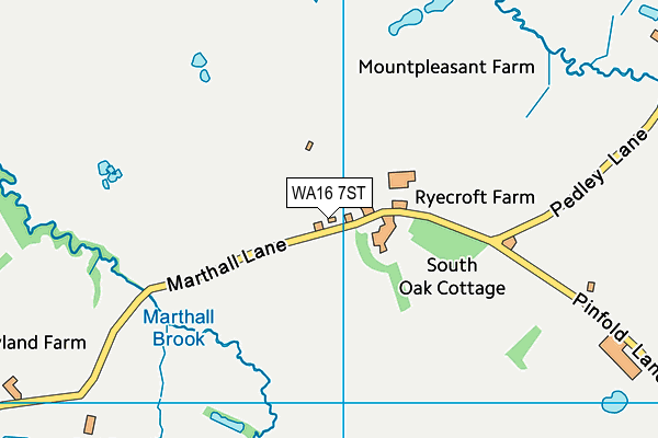 WA16 7ST map - OS VectorMap District (Ordnance Survey)