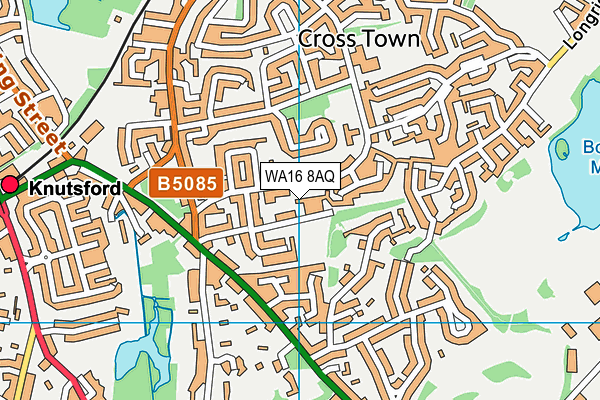 WA16 8AQ map - OS VectorMap District (Ordnance Survey)