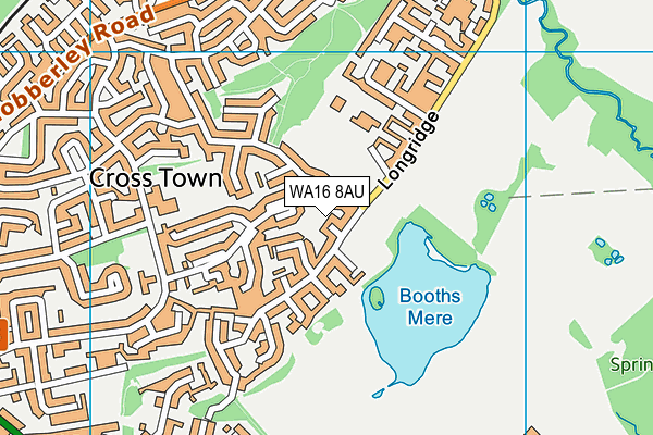 WA16 8AU map - OS VectorMap District (Ordnance Survey)