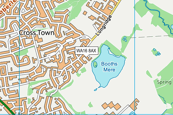 WA16 8AX map - OS VectorMap District (Ordnance Survey)