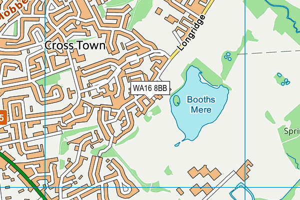WA16 8BB map - OS VectorMap District (Ordnance Survey)
