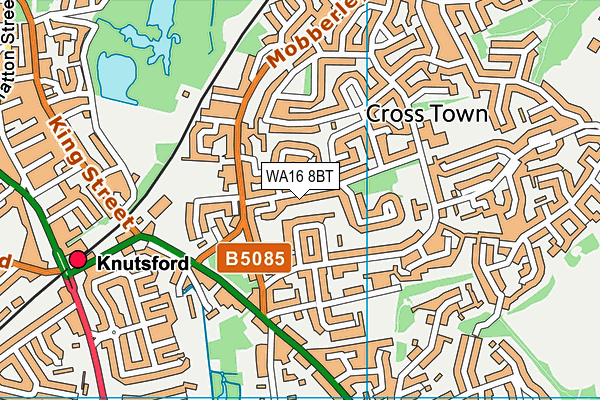 WA16 8BT map - OS VectorMap District (Ordnance Survey)