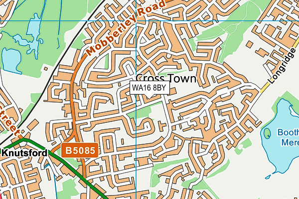 WA16 8BY map - OS VectorMap District (Ordnance Survey)