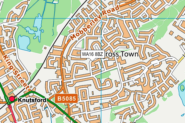 WA16 8BZ map - OS VectorMap District (Ordnance Survey)