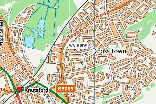 WA16 8DF map - OS VectorMap District (Ordnance Survey)