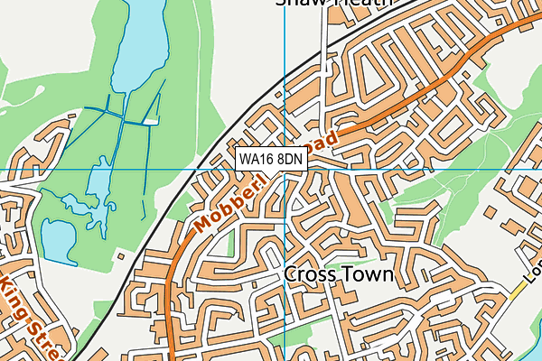 WA16 8DN map - OS VectorMap District (Ordnance Survey)