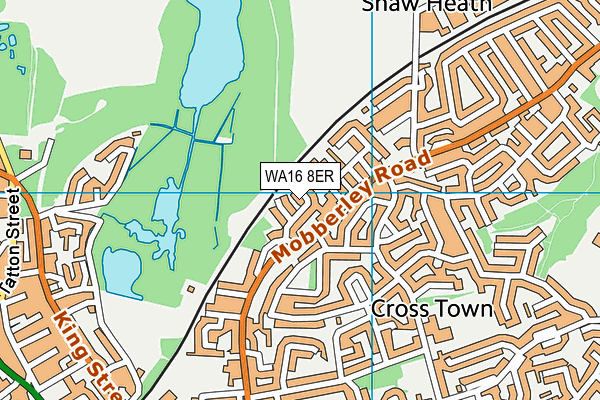 WA16 8ER map - OS VectorMap District (Ordnance Survey)