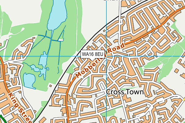 WA16 8EU map - OS VectorMap District (Ordnance Survey)
