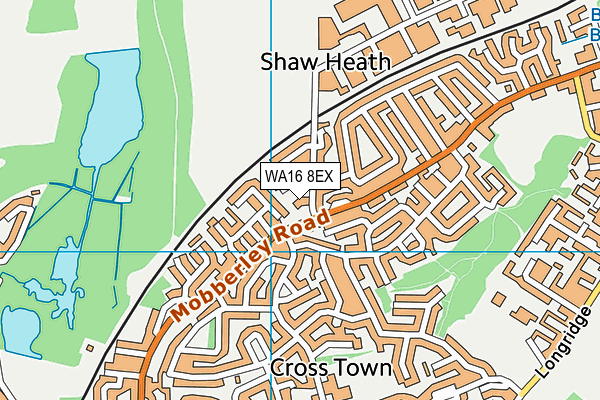 WA16 8EX map - OS VectorMap District (Ordnance Survey)