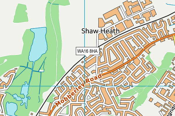 WA16 8HA map - OS VectorMap District (Ordnance Survey)