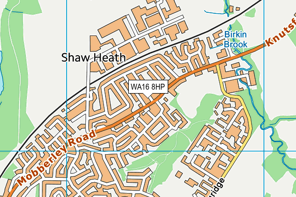 WA16 8HP map - OS VectorMap District (Ordnance Survey)