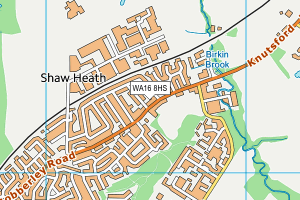 WA16 8HS map - OS VectorMap District (Ordnance Survey)