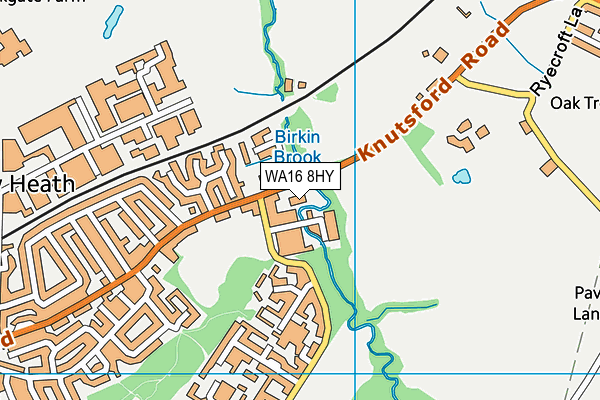 WA16 8HY map - OS VectorMap District (Ordnance Survey)
