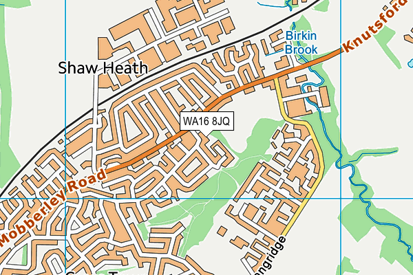 WA16 8JQ map - OS VectorMap District (Ordnance Survey)
