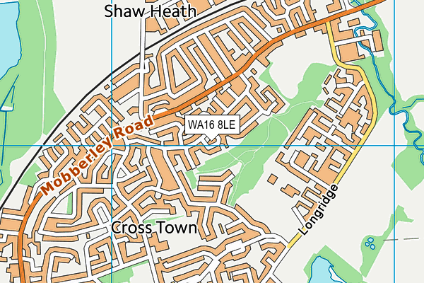 WA16 8LE map - OS VectorMap District (Ordnance Survey)