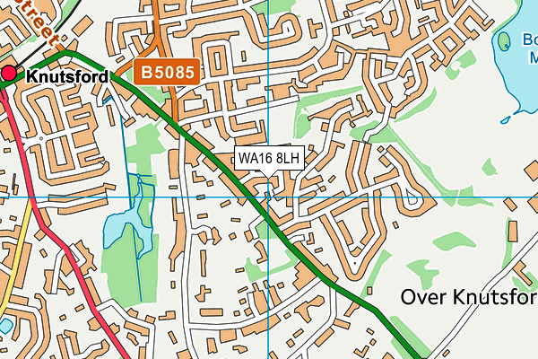 WA16 8LH map - OS VectorMap District (Ordnance Survey)