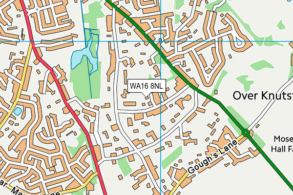 WA16 8NL map - OS VectorMap District (Ordnance Survey)