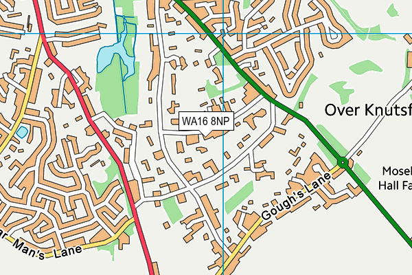 WA16 8NP map - OS VectorMap District (Ordnance Survey)