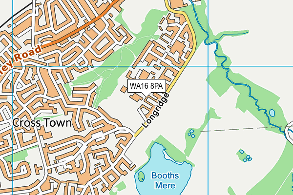 WA16 8PA map - OS VectorMap District (Ordnance Survey)