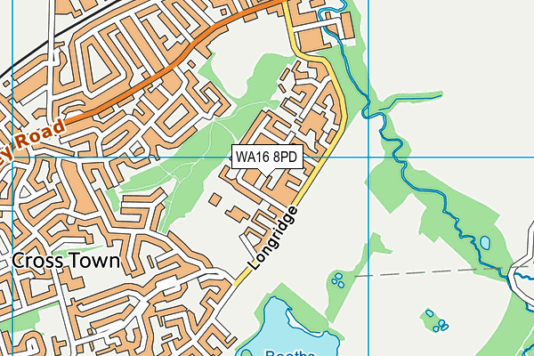 WA16 8PD map - OS VectorMap District (Ordnance Survey)