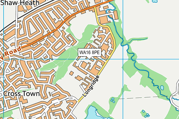WA16 8PE map - OS VectorMap District (Ordnance Survey)
