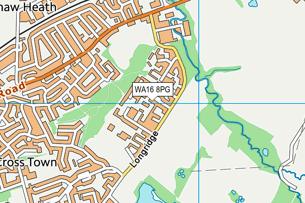 WA16 8PG map - OS VectorMap District (Ordnance Survey)