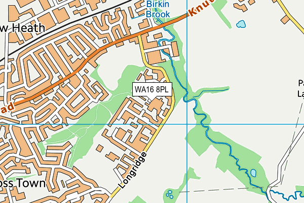 WA16 8PL map - OS VectorMap District (Ordnance Survey)