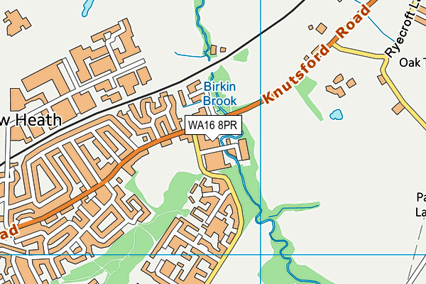 WA16 8PR map - OS VectorMap District (Ordnance Survey)
