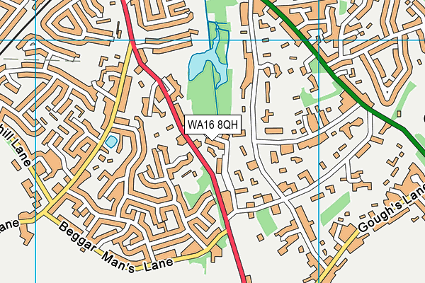 WA16 8QH map - OS VectorMap District (Ordnance Survey)