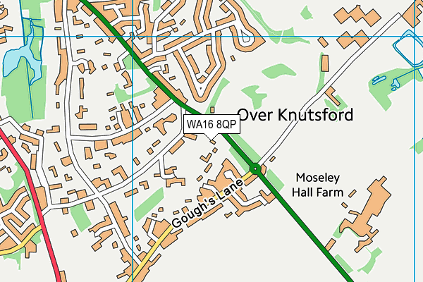 Toft Cricket Club (Booths Park) map (WA16 8QP) - OS VectorMap District (Ordnance Survey)