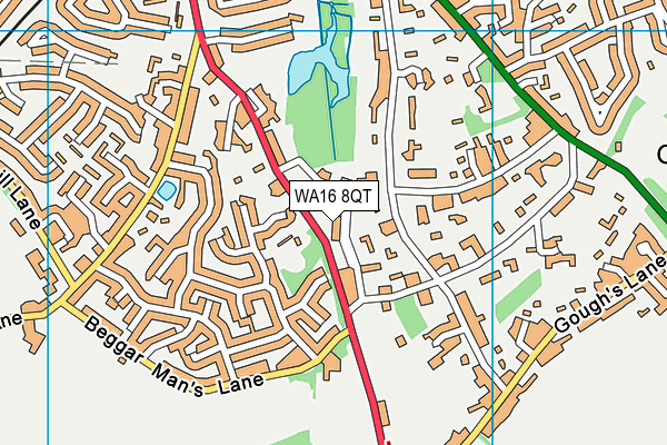 WA16 8QT map - OS VectorMap District (Ordnance Survey)