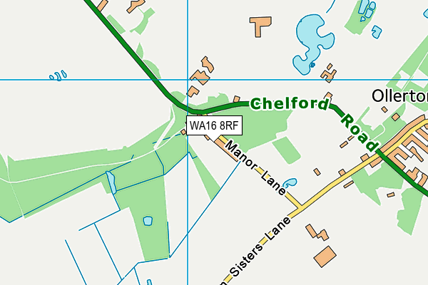 WA16 8RF map - OS VectorMap District (Ordnance Survey)