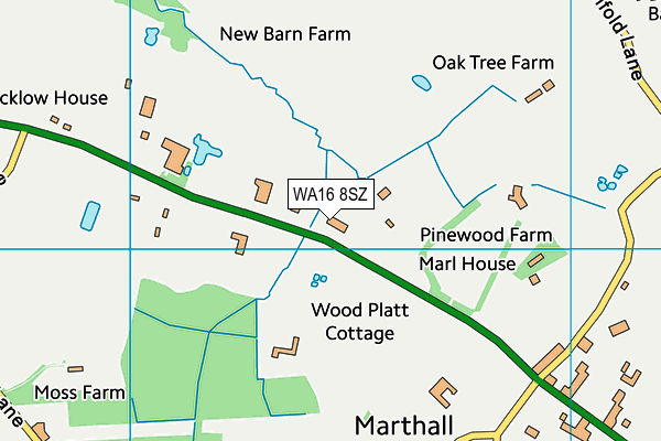 WA16 8SZ map - OS VectorMap District (Ordnance Survey)
