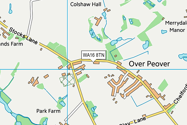 WA16 8TN map - OS VectorMap District (Ordnance Survey)