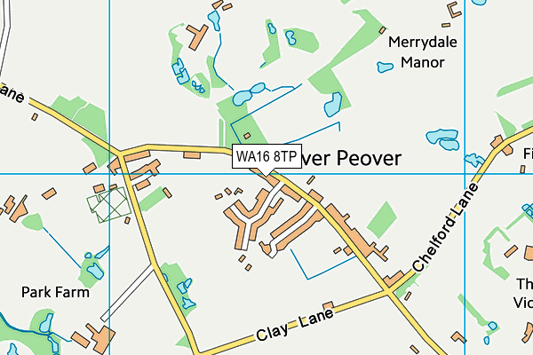 WA16 8TP map - OS VectorMap District (Ordnance Survey)