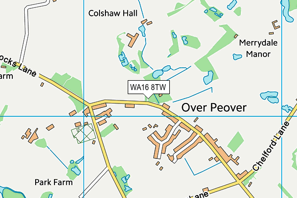 WA16 8TW map - OS VectorMap District (Ordnance Survey)