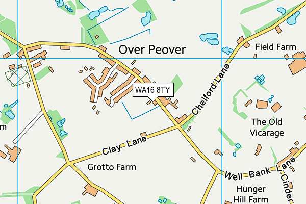 Over Peover Parish Playing Field map (WA16 8TY) - OS VectorMap District (Ordnance Survey)