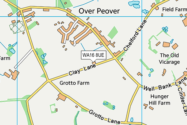 WA16 8UE map - OS VectorMap District (Ordnance Survey)