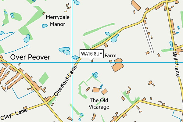 WA16 8UF map - OS VectorMap District (Ordnance Survey)