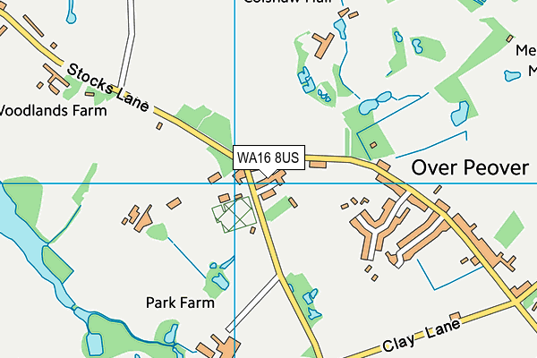 WA16 8US map - OS VectorMap District (Ordnance Survey)