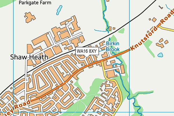 WA16 8XY map - OS VectorMap District (Ordnance Survey)