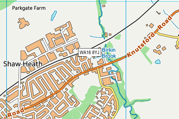 WA16 8YJ map - OS VectorMap District (Ordnance Survey)